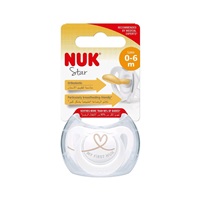 NUK Star Latex Soother 0-6 m heart, size 0-6 m