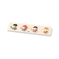 Wooden puzzle with handles for little ones Viga Skin Colors