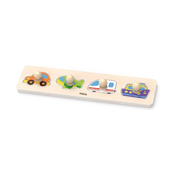 Wooden puzzle with handles for little ones Viga Transport