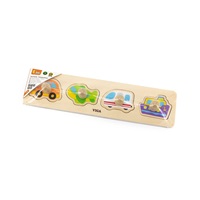 Wooden puzzle with handles for little ones Viga Transport