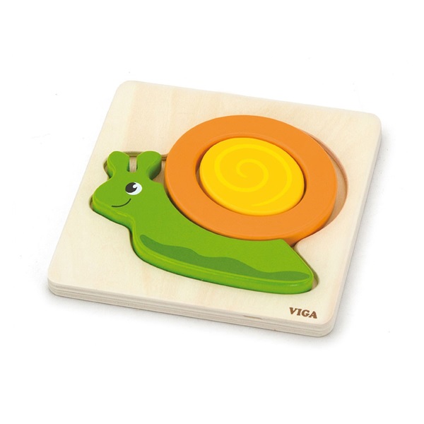 Wooden puzzle for little ones Viga Snail