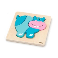 Wooden puzzle for little ones Viga Hippo