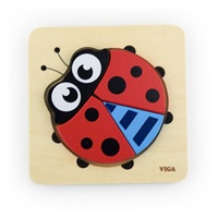 Wooden puzzle for little ones Viga Ladybug