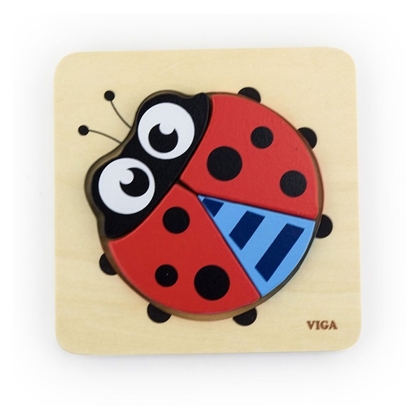 Wooden puzzle for little ones Viga Ladybug