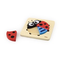 Wooden puzzle for little ones Viga Ladybug