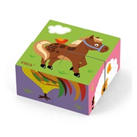 Wooden puzzle blocks for kids Viga Farm