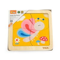 Wooden puzzle for kids Viga 4 pieces Butterfly