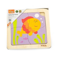 Wooden puzzle for kids Viga 4 pieces Fish