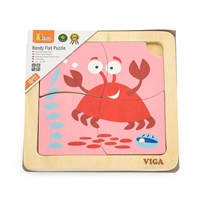 Wooden puzzle for kids Viga 4 pieces Crab