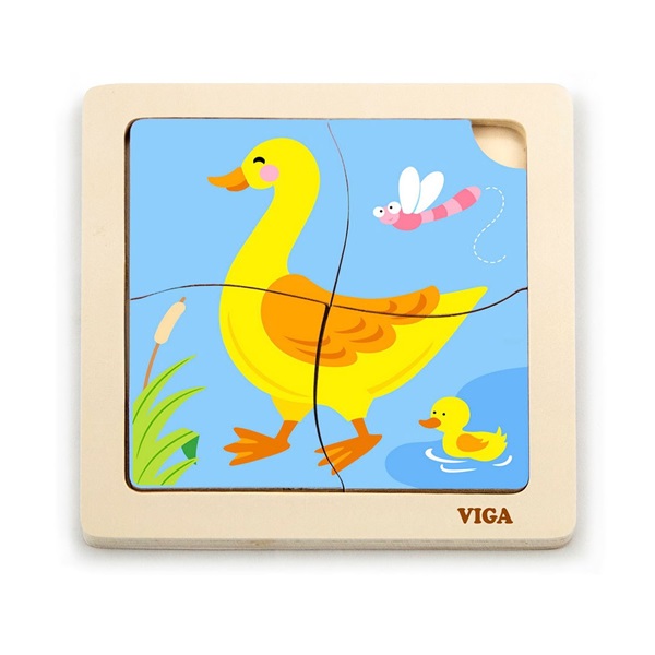 Wooden puzzle for kids Viga 4 pieces Kačenka