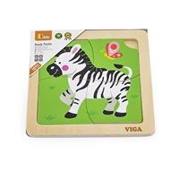 Wooden puzzle for kids Viga 4 pieces Zebra