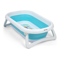 Milly Mally Aqua blue folding baby bath tub with drain