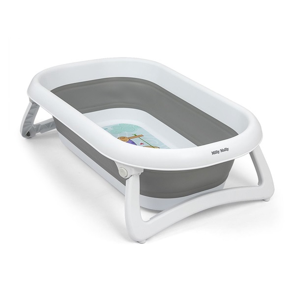 Milly Mally Aqua foldable baby bath tub with spout grey