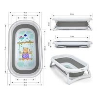 Milly Mally Aqua foldable baby bath tub with spout grey