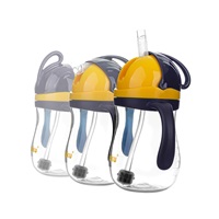 Magic bottle with straw and weights Akuku 280 ml yellow