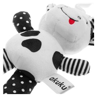 Plush toy with rattle Akuku cow black and white