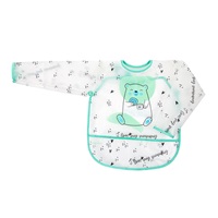 Baby bib with sleeves and pocket Akuku Bear