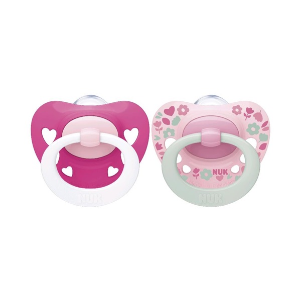 NUK Signature pacifier 6-18m 2pcs girl, size 6-18 m