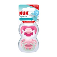 NUK Signature pacifier 6-18m 2pcs girl, size 6-18 m