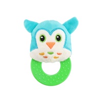 Baby Mix Owl Plush Rattle with Teether