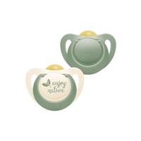 NUK For Nature Latex Soother 0-6m 2 pcs green, size 0-6 m