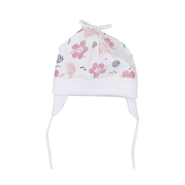 Cotton baby cap Koala Flowers, size 68 (4-6m)