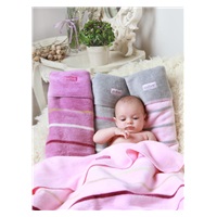 Baby cotton blanket Womar 75x100 grey-pink