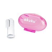 First toothbrush with case Akuku pink