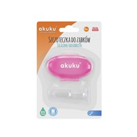 First toothbrush with case Akuku pink