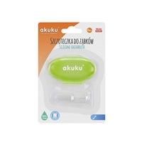 First toothbrush with case Akuku green