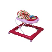 Baby Mix baby walker with steering wheel and silicone wheels dark pink