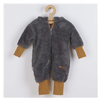 New Baby Teddy bear winter jumpsuit grey, size 62 (3-6m)