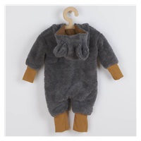 New Baby Teddy bear winter jumpsuit grey, size 62 (3-6m)