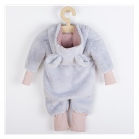 New Baby Teddy bear winter jumpsuit grey and pink, size 62 (3-6m)