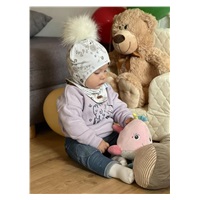 New Baby Special One Autumn Infant Girl‘s Cap with Neck Scarf, size 62 (3-6m)