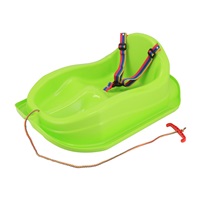 Baby Mix MINI green plastic sled with backrest