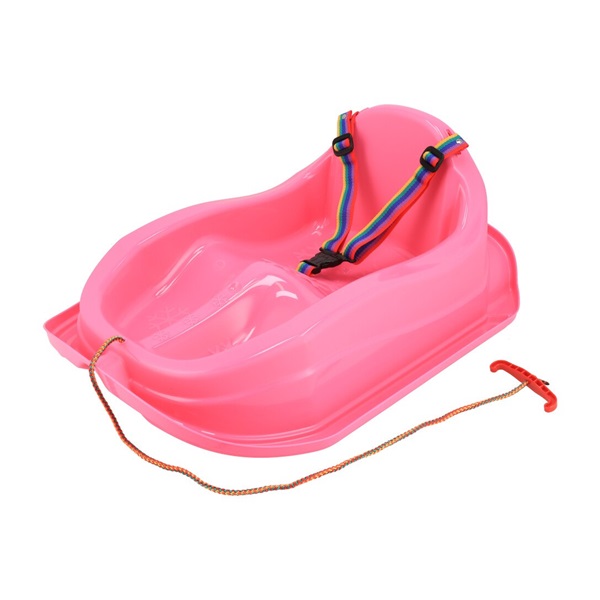 Plastic sled with backrest Baby Mix MINI pink