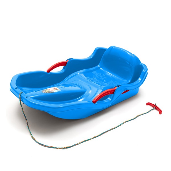 Plastic bobsleigh with backrest and brakes Baby Mix SPEED BOB blue