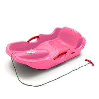 Plastic bobsleigh with backrest and brakes Baby Mix SPEED BOB pink