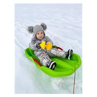 Plastic bobsleigh with backrest and brakes Baby Mix SPEED BOB pink