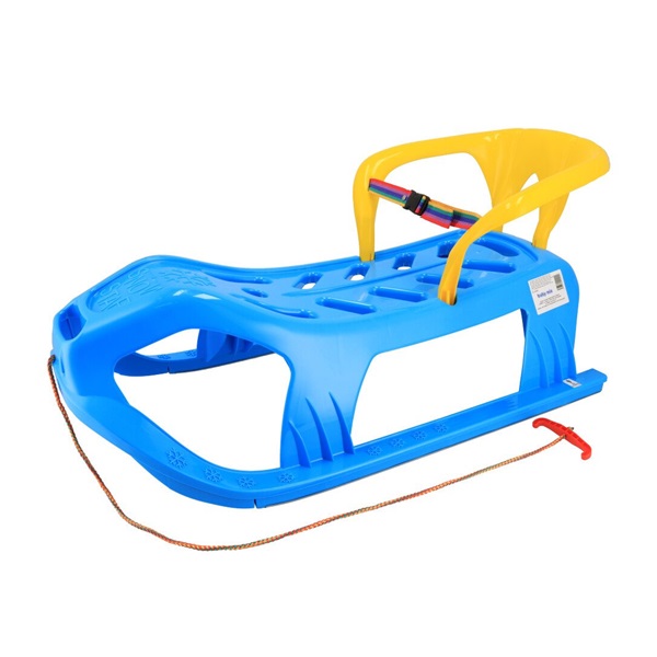 Plastic sled with backrest Baby Mix SNOW STAR blue