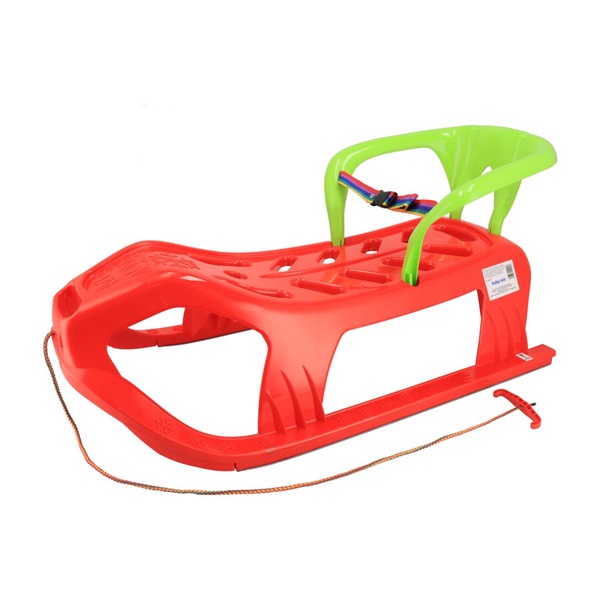 Plastic sled with backrest Baby Mix SNOW STAR red