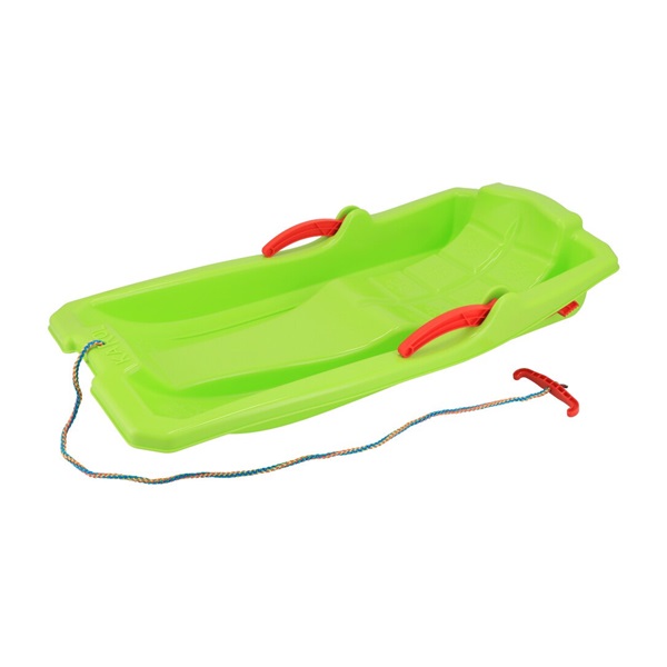 Plastic bobsleigh with brakes Baby Mix KAROL green