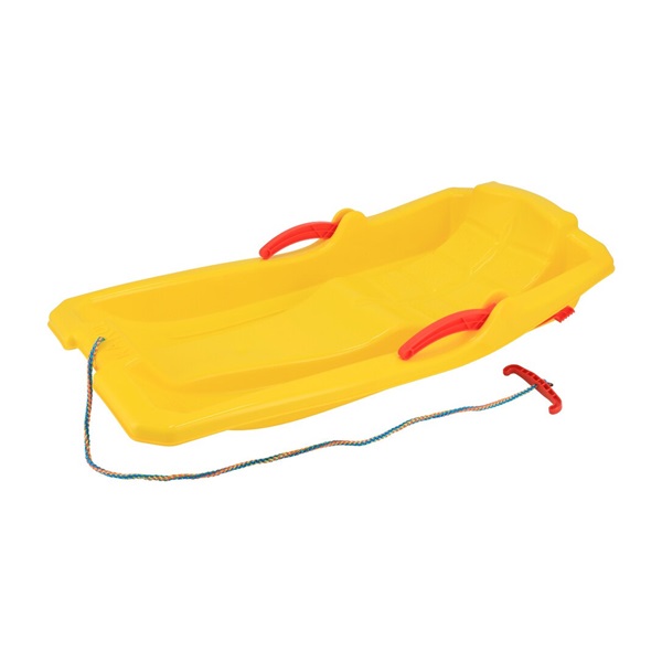 Plastic bobsleigh with brakes Baby Mix KAROL yellow