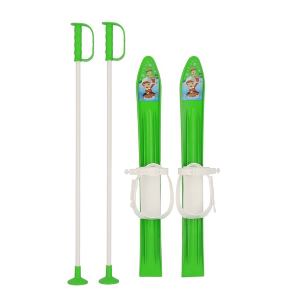 Kids skis with bindings and poles Baby Mix 60 cm green