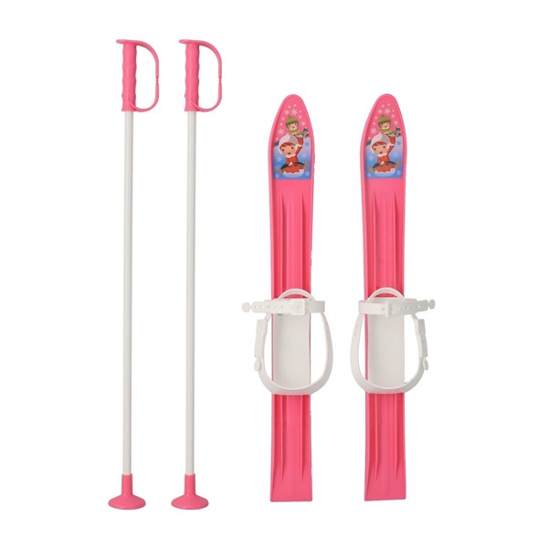 Kids skis with bindings and poles Baby Mix 60 cm pink