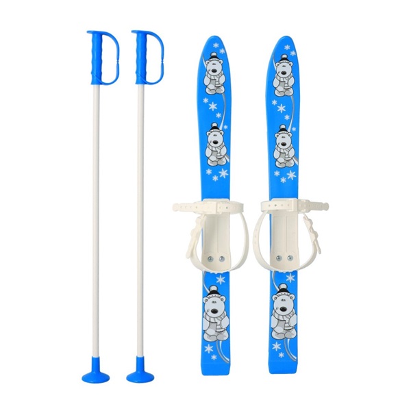 Kids skis with bindings and poles Baby Mix 70 cm blue