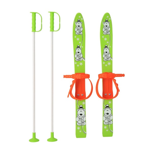 Kids skis with bindings and poles Baby Mix 70 cm green