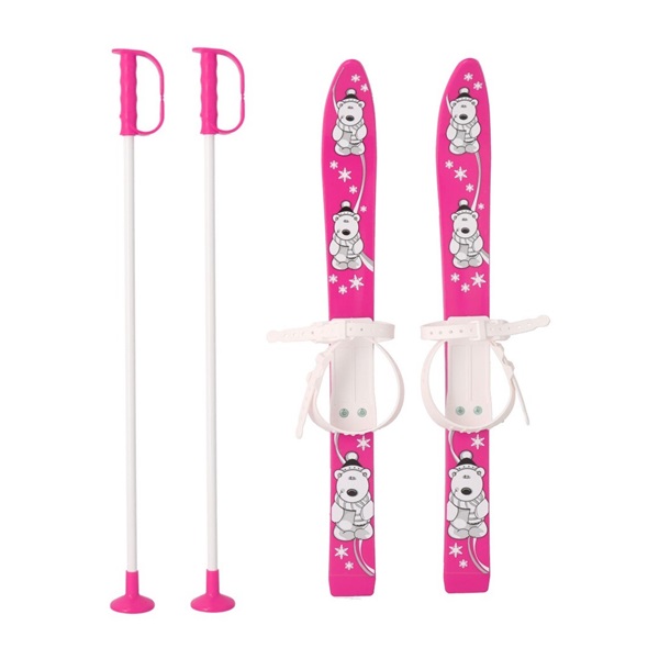 Kids skis with bindings and poles Baby Mix 70 cm pink