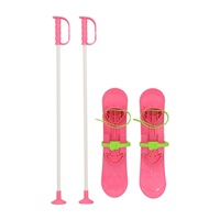 Kids skis with bindings and poles Baby Mix BIG FOOT 42 cm pink